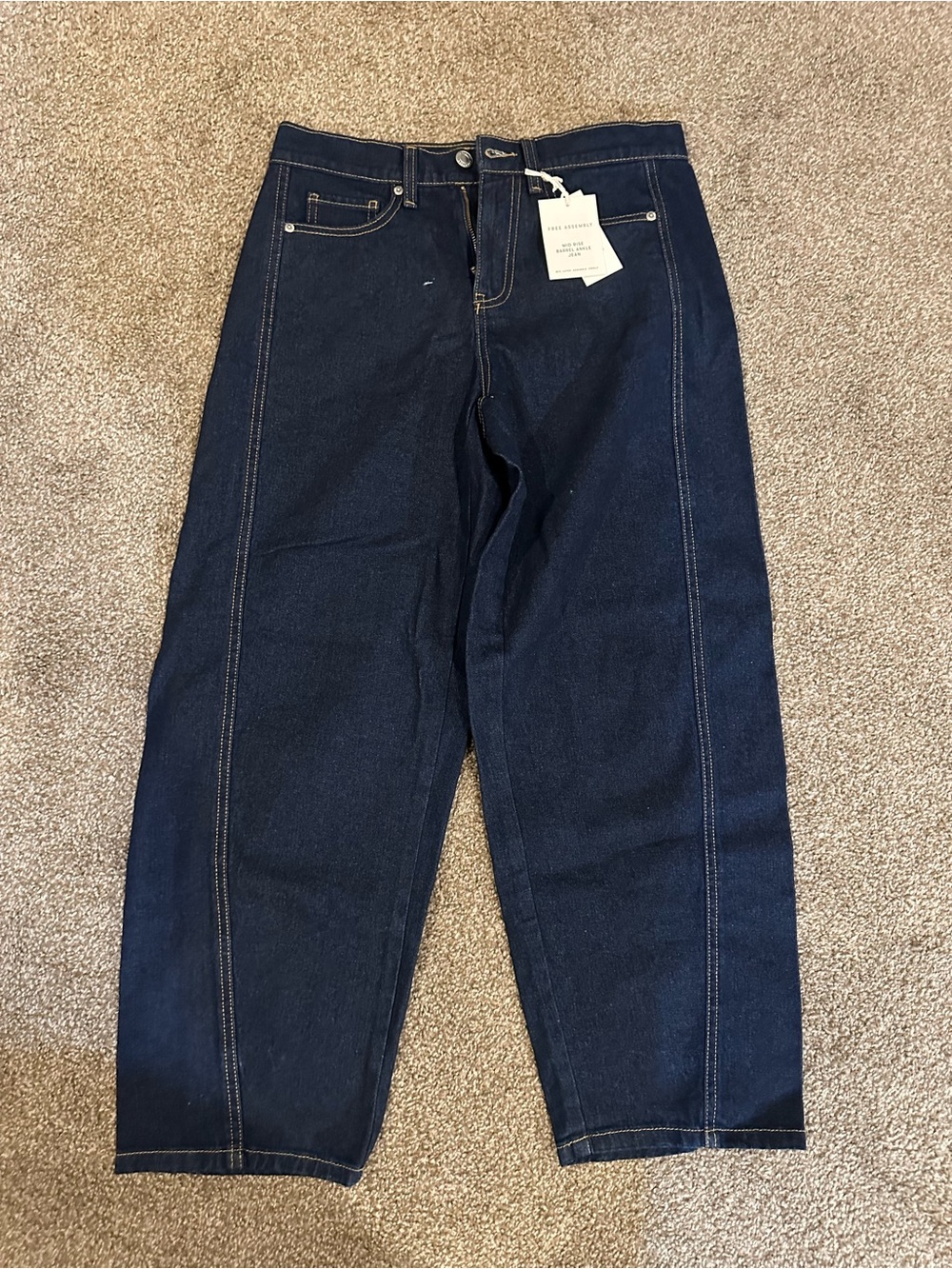 Dark Indigo High-Rise Straight Leg Jeans